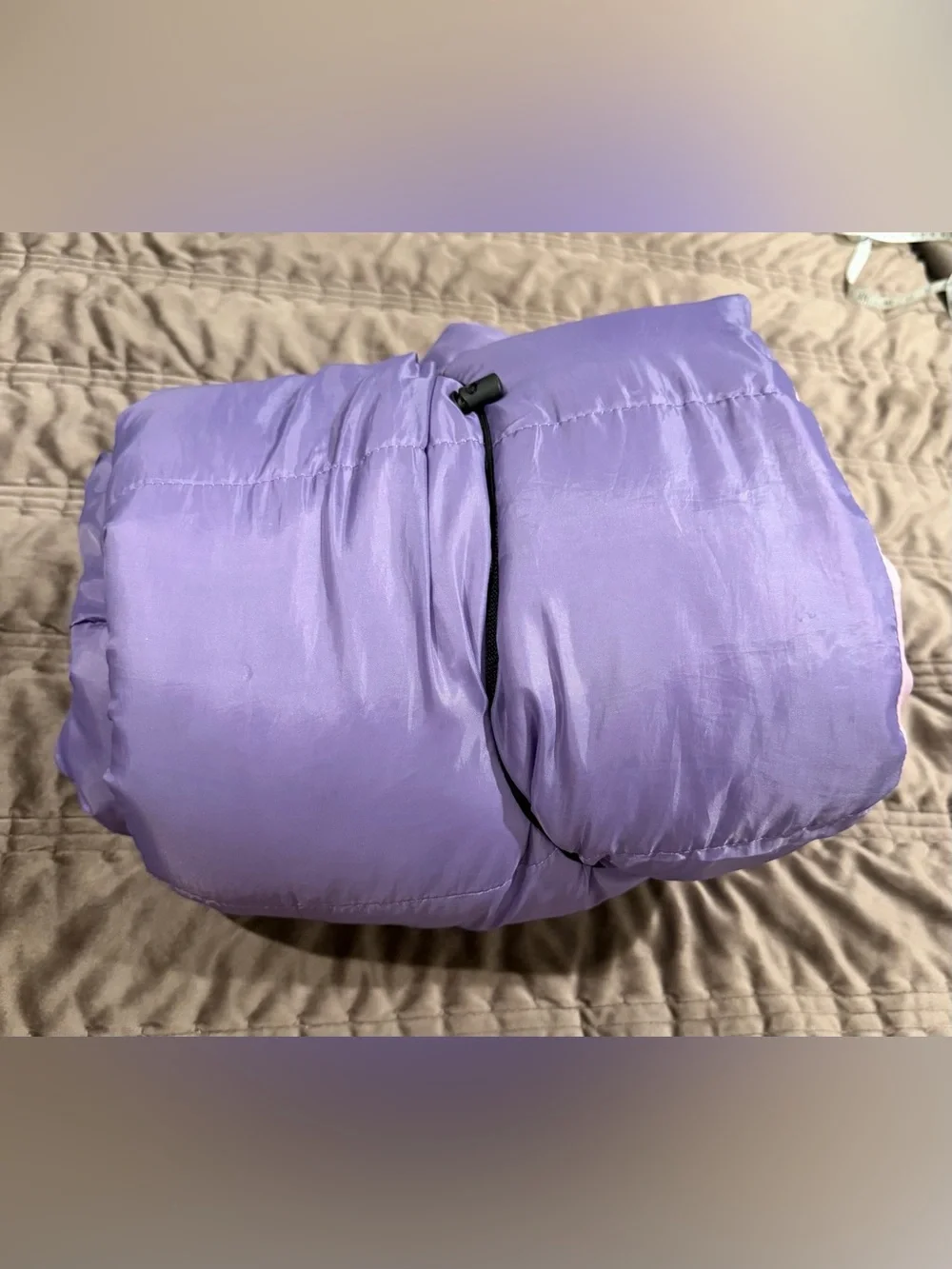 Kid’s Eureka Lavender and Light Pink Curved-Panel Sleeping Bag